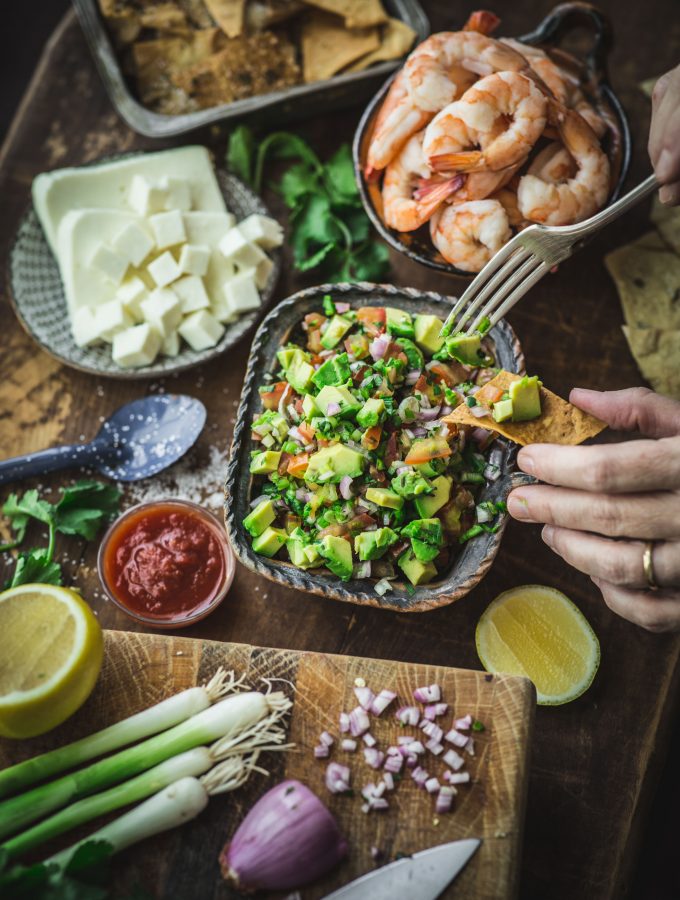 Bowl of Shallot and Green Onion Pico de Gallo