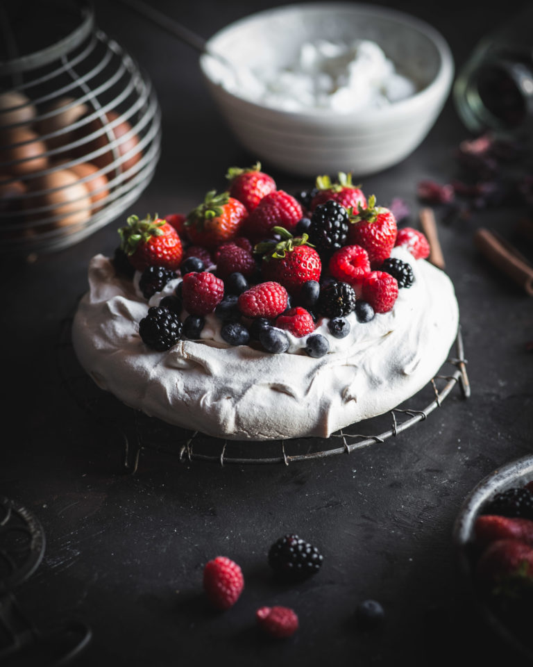 Berry Pavlova with Hibiscus Syrup - Kitchen Wrangler | Melissa Guerra