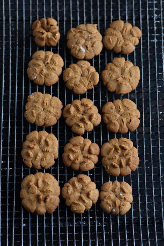 Flower shaped Frosted Honey Ginger Snaps