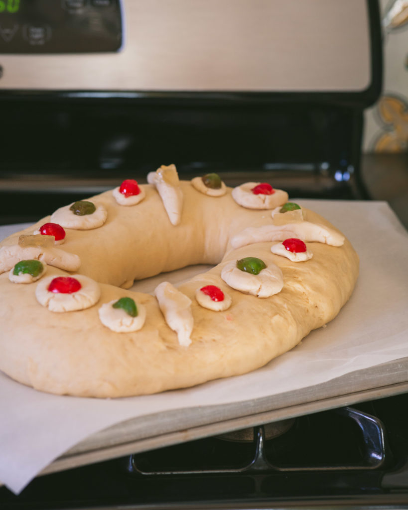 decorated rosca de reyes
