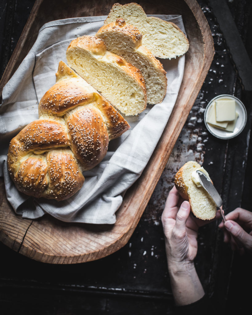 Braided Sesame Bread and butter
