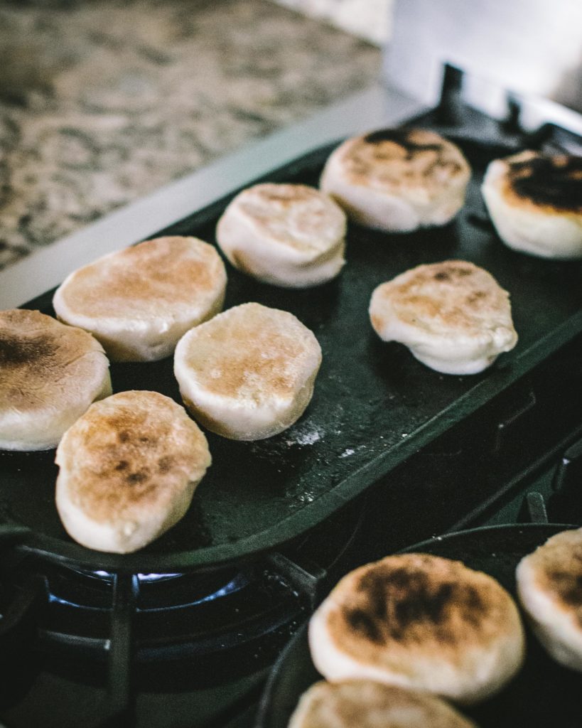 baking Sourdough English Muffins