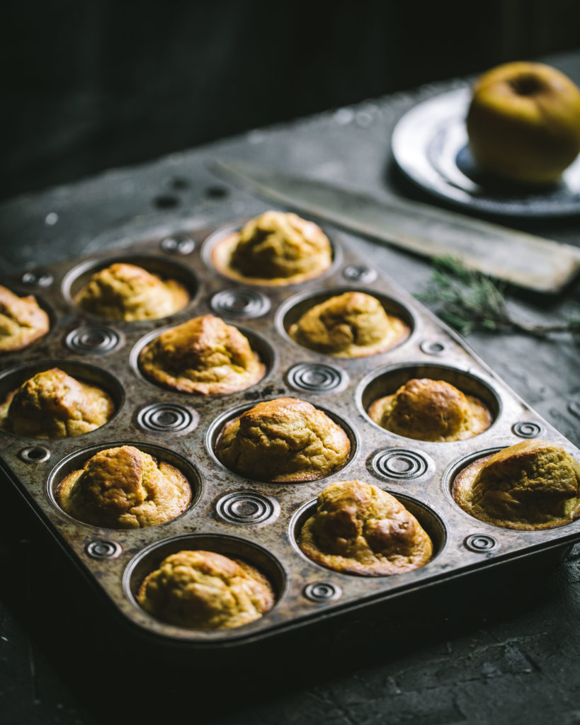 Hot Apple Rosemary Muffins Honey Butter