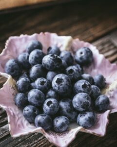 dish of blueberries