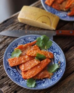 small plate with crispy carrots