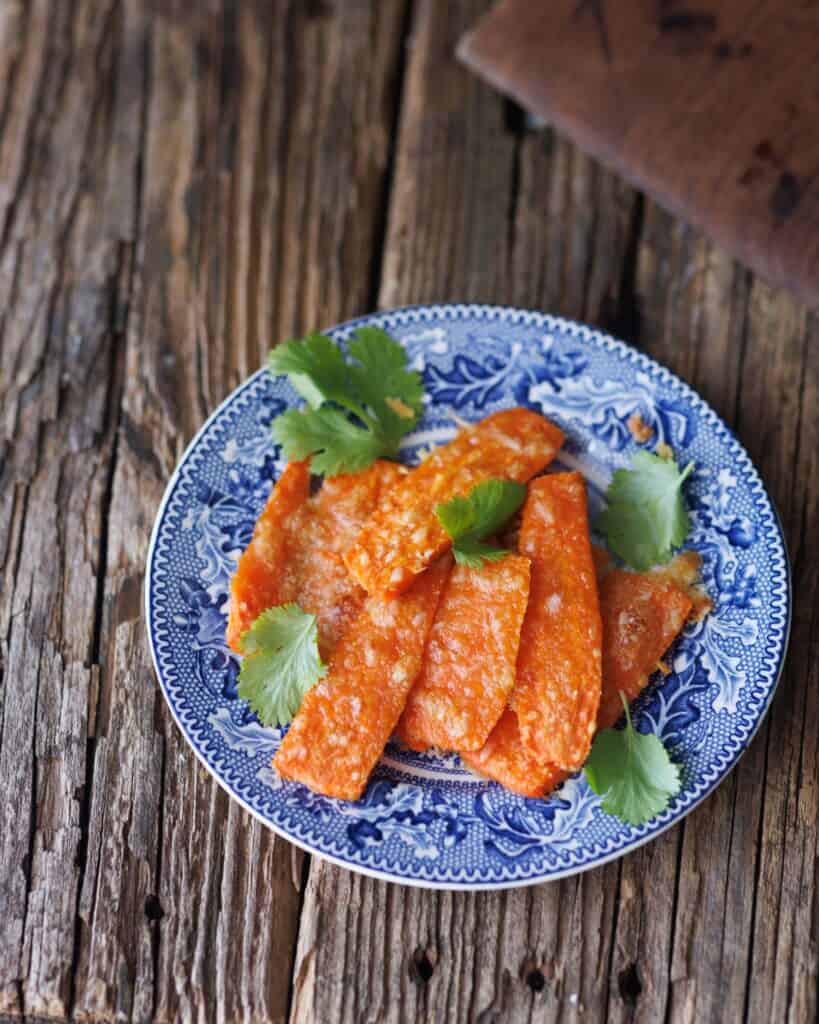 small plate with crispy carrots